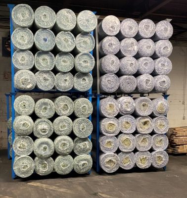 Carpet pad stack racks. Portable racks for carpet pad.